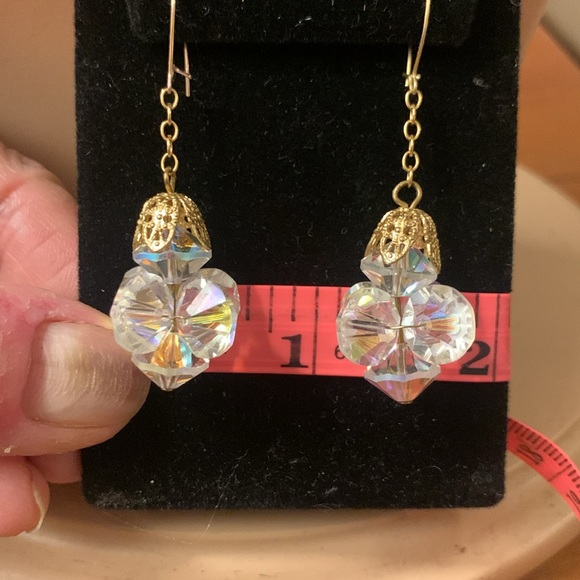 MOD 60’s CRYSTALS CLUSTER EARRINGS PARTY GLAM HOLIDAY CHRISTMAS PARTY NYE - Picture 7 of 10